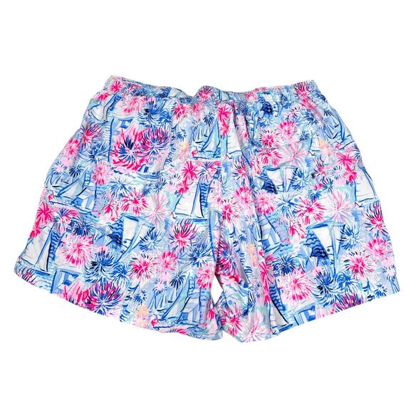 Lilly Pulitzer Capri Swim Trunks Shorts Mens XL Boca Blue Its a Sailabration New - Picture 2 of 9
